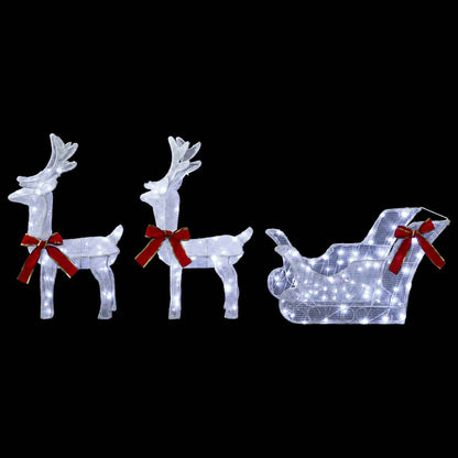 vidaXL Christmas Reindeer with sleigh 5 pcs 240 LEDs Cold White