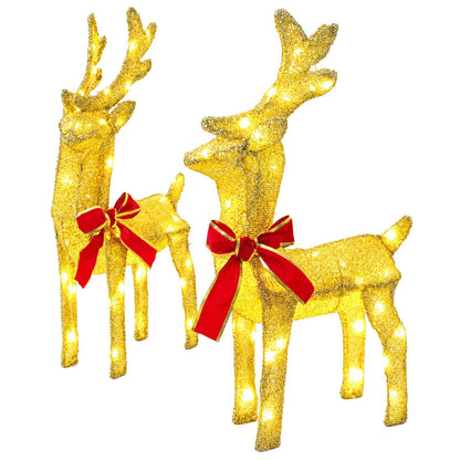 vidaXL Christmas Reindeer with sleigh 7 pcs 320 LEDs Warm White