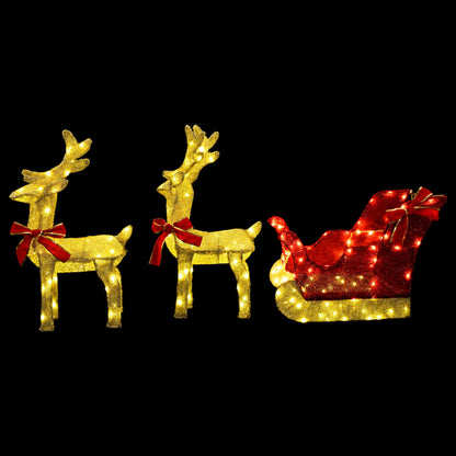 vidaXL Christmas Reindeer with sleigh 7 pcs 320 LEDs Warm White