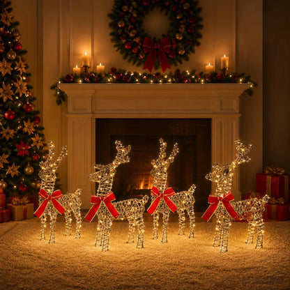 vidaXL Christmas Reindeer 4 pcs 160 LEDs Warm White