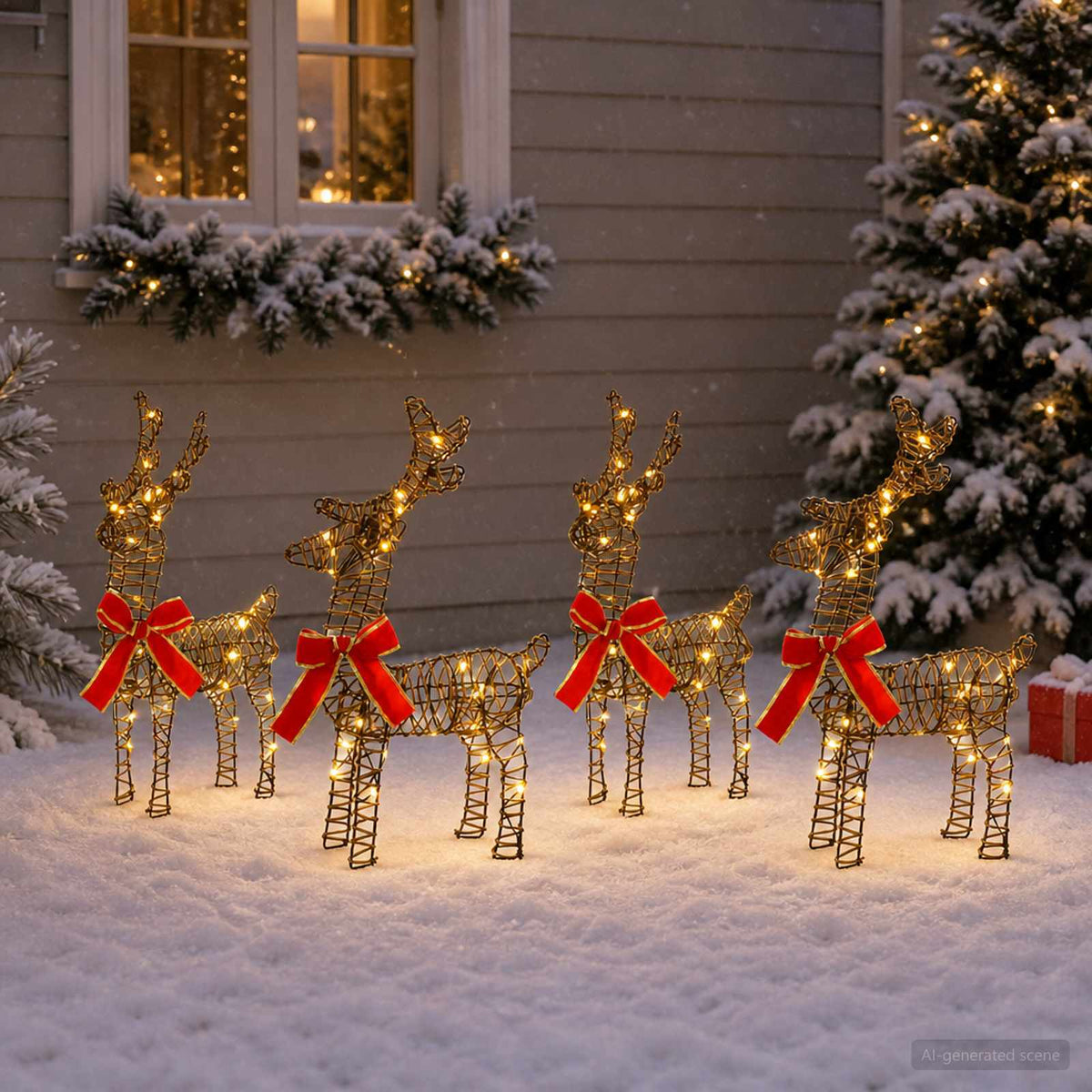 vidaXL Christmas Reindeer 4 pcs 160 LEDs Warm White