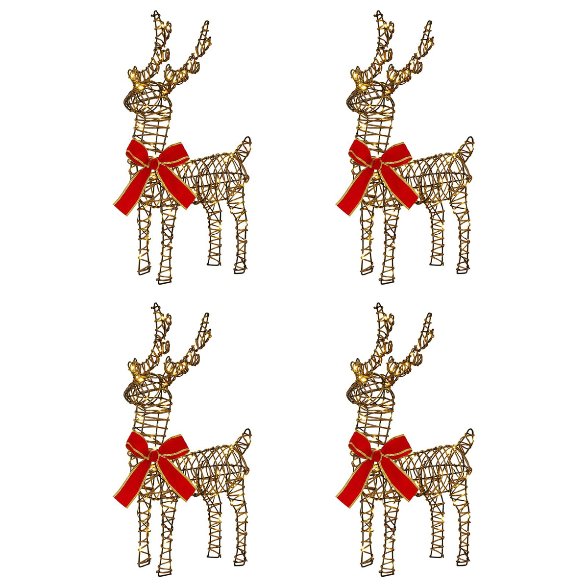 vidaXL Christmas Reindeer 4 pcs 160 LEDs Warm White