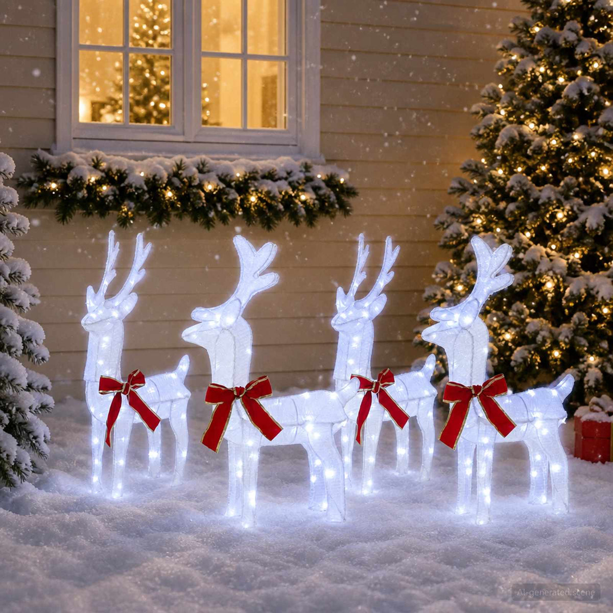 vidaXL Christmas Reindeer 4 pcs 160 LEDs Cold White