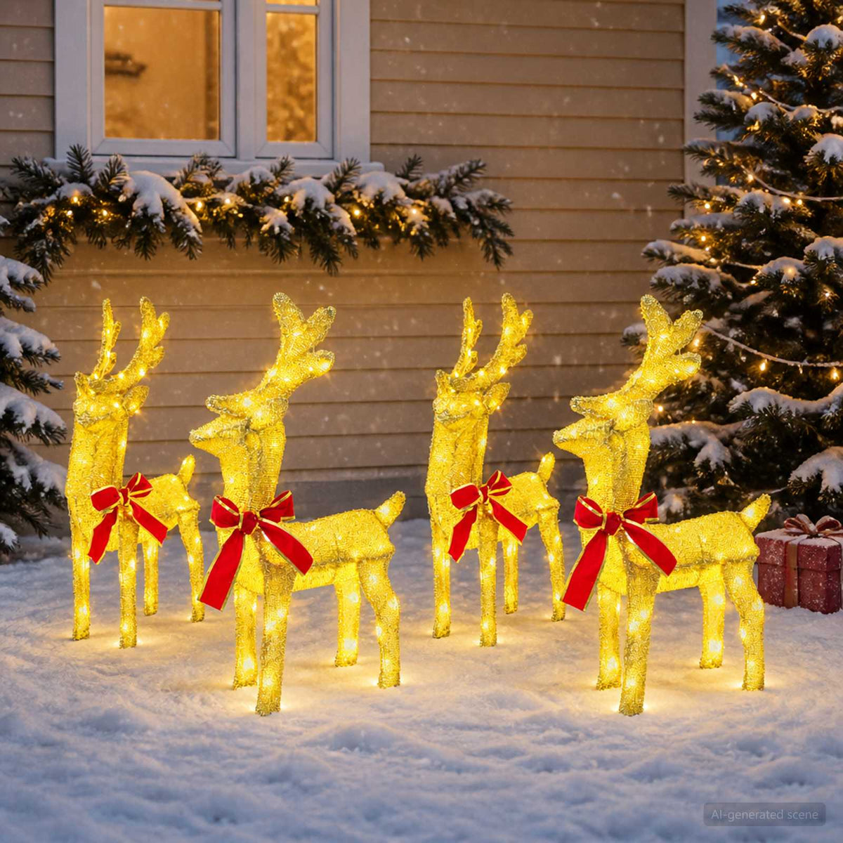 vidaXL Christmas Reindeer 4 pcs 160 LEDs Warm White