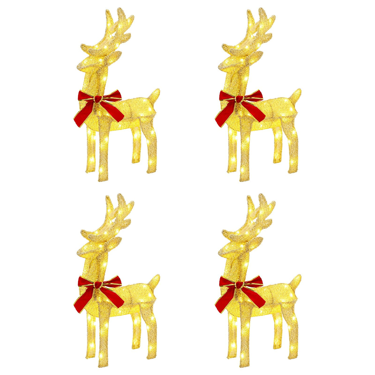 vidaXL Christmas Reindeer 4 pcs 160 LEDs Warm White