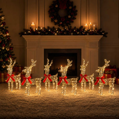 vidaXL Christmas Reindeer 6 pcs 240 LEDs Warm White