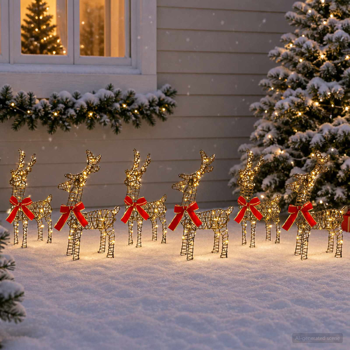 vidaXL Christmas Reindeer 6 pcs 240 LEDs Warm White