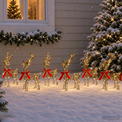 vidaXL Christmas Reindeer 6 pcs 240 LEDs Warm White