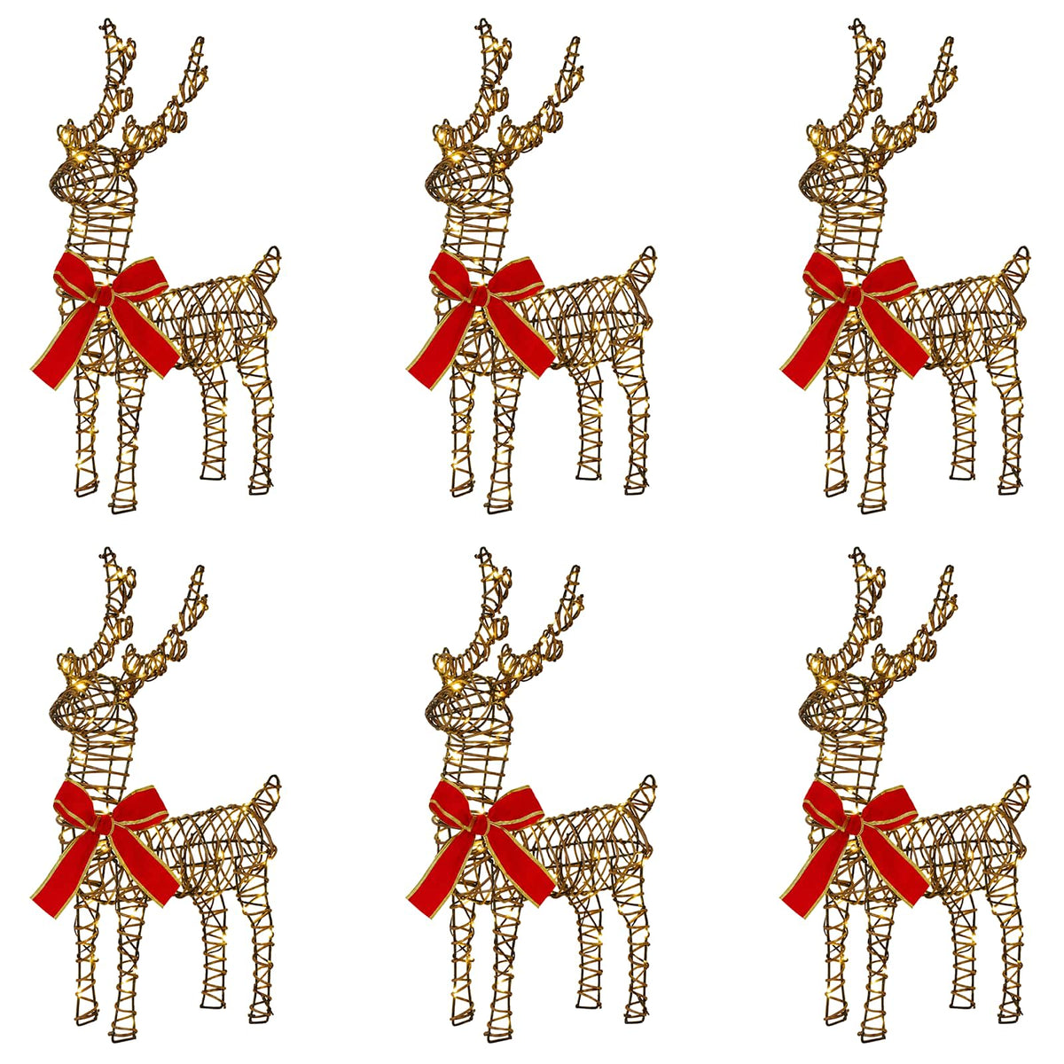 vidaXL Christmas Reindeer 6 pcs 240 LEDs Warm White