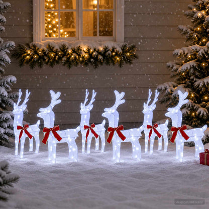 vidaXL Christmas Reindeer 6 pcs 240 LEDs Cold White