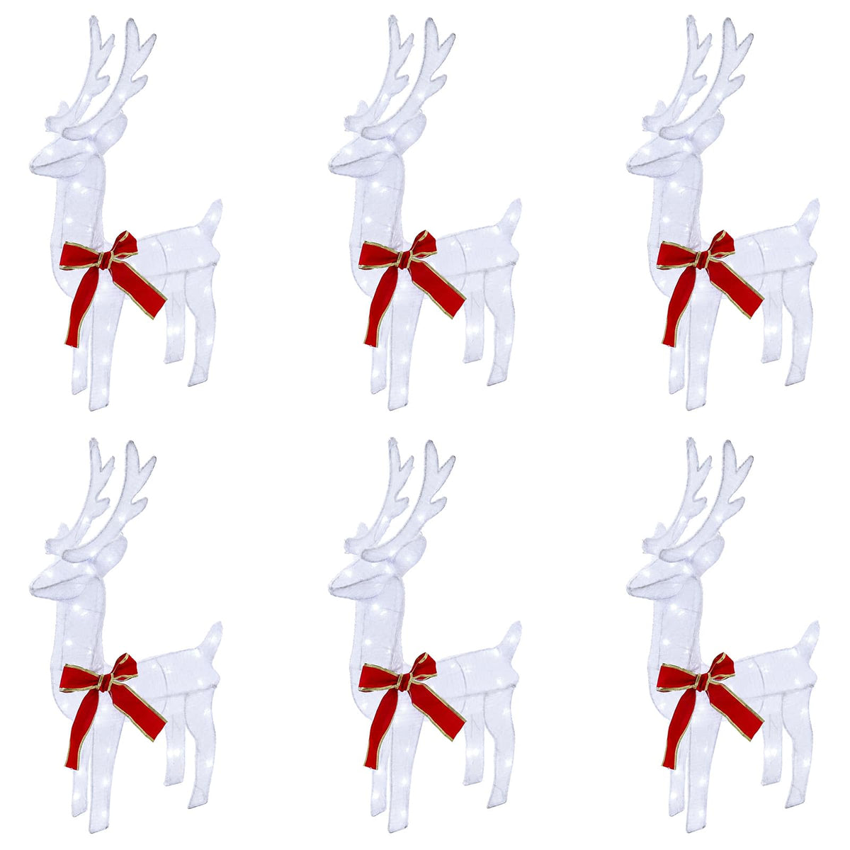 vidaXL Christmas Reindeer 6 pcs 240 LEDs Cold White