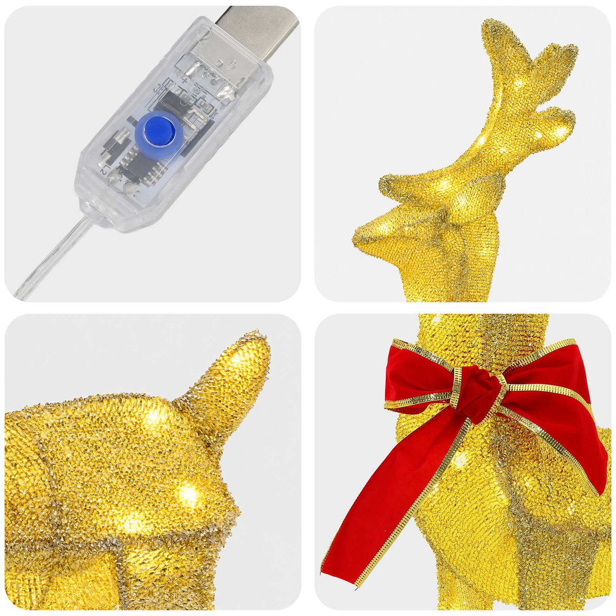 vidaXL Christmas Reindeer 6 pcs 240 LEDs Warm White