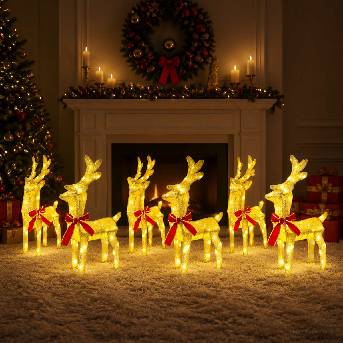 vidaXL Christmas Reindeer 6 pcs 240 LEDs Warm White