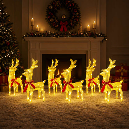 vidaXL Christmas Reindeer 6 pcs 240 LEDs Warm White