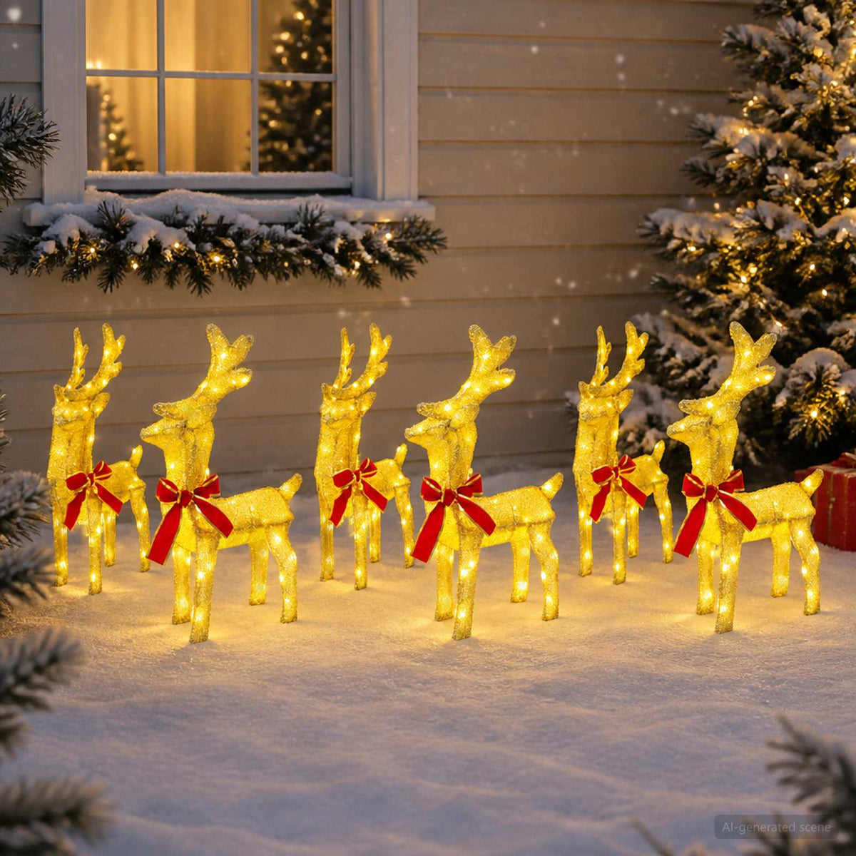 vidaXL Christmas Reindeer 6 pcs 240 LEDs Warm White