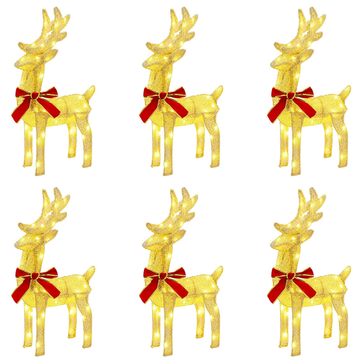 vidaXL Christmas Reindeer 6 pcs 240 LEDs Warm White