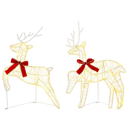 vidaXL Christmas Reindeer with sleigh 5 pcs 100 LEDs Warm White