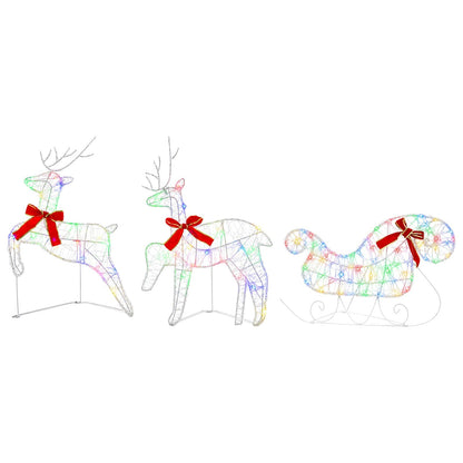 vidaXL Christmas Reindeer with sleigh 5 pcs 100 LEDs Multicolour