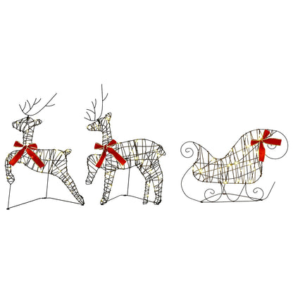 vidaXL Christmas Reindeer with sleigh 5 pcs 100 LEDs Warm White