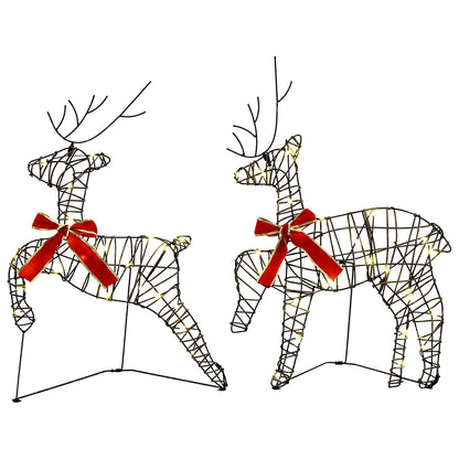 vidaXL Christmas Reindeer with sleigh 5 pcs 100 LEDs Warm White