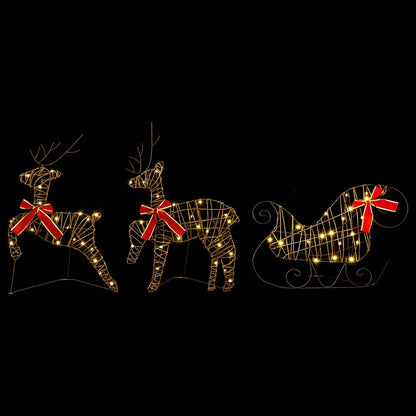 vidaXL Christmas Reindeer with sleigh 5 pcs 100 LEDs Warm White
