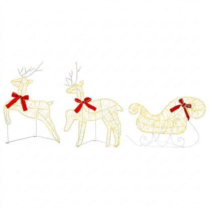 vidaXL Christmas Reindeer with sleigh 7 pcs 140 LEDs Warm White