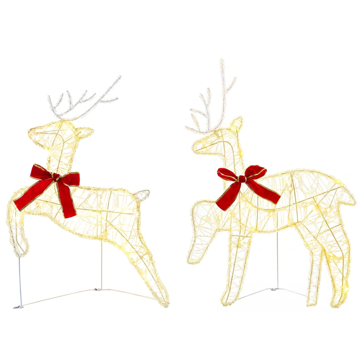 vidaXL Christmas Reindeer with sleigh 7 pcs 140 LEDs Warm White