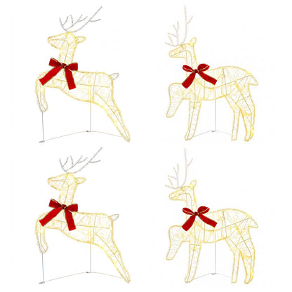 vidaXL Christmas Reindeer 4 pcs 80 LEDs Warm White 43 x 19 x 65 cm