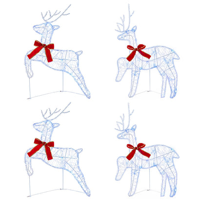 vidaXL Christmas Reindeer 4 pcs 80 LEDs Blue 43 x 19 x 65 cm