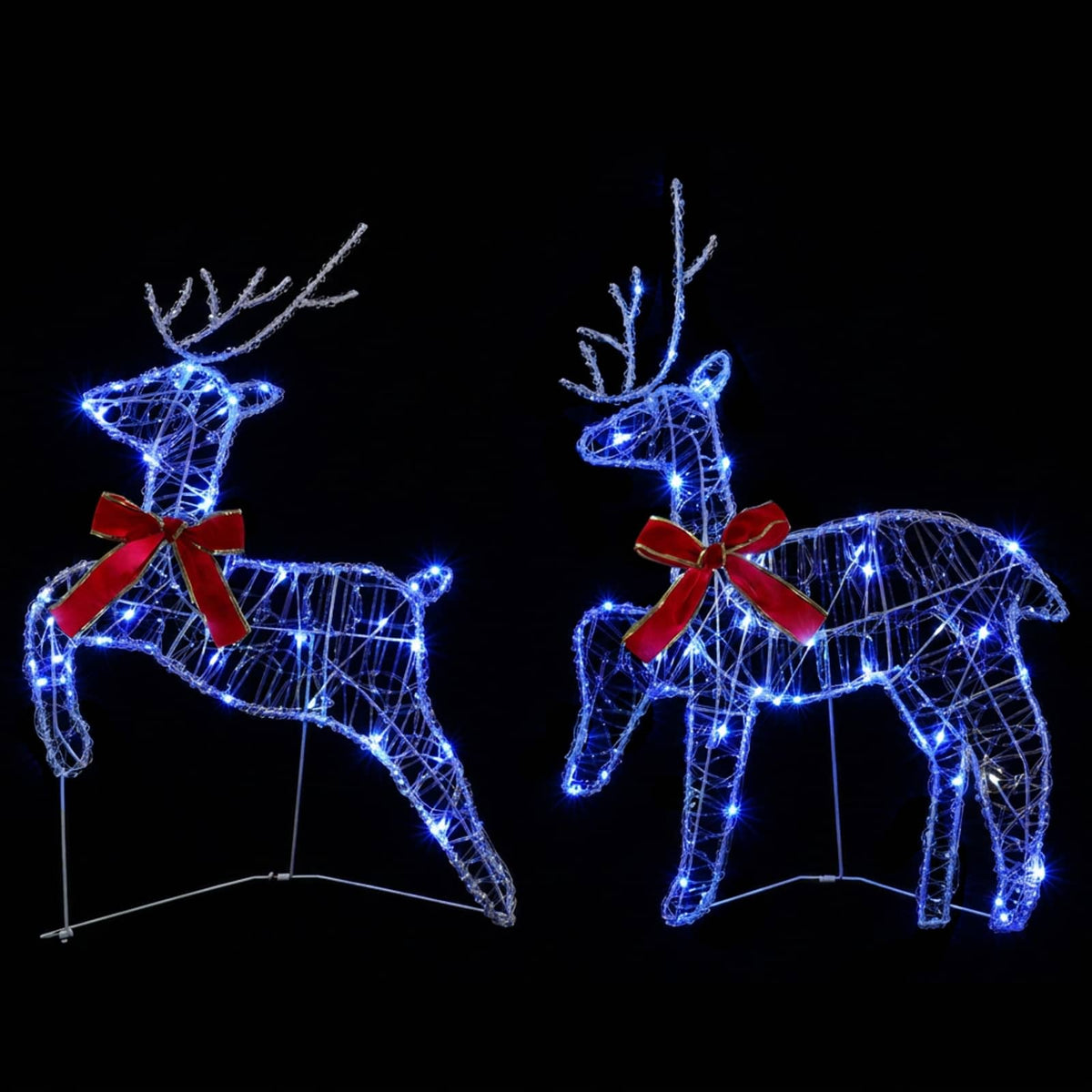 vidaXL Christmas Reindeer 4 pcs 80 LEDs Blue 43 x 19 x 65 cm