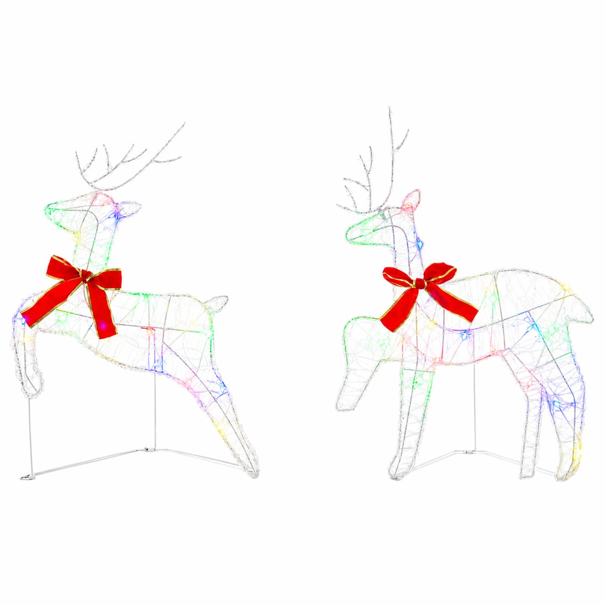 vidaXL Christmas Reindeer 4 pcs 80 LEDs Multicolour 43 x 19 x 65 cm