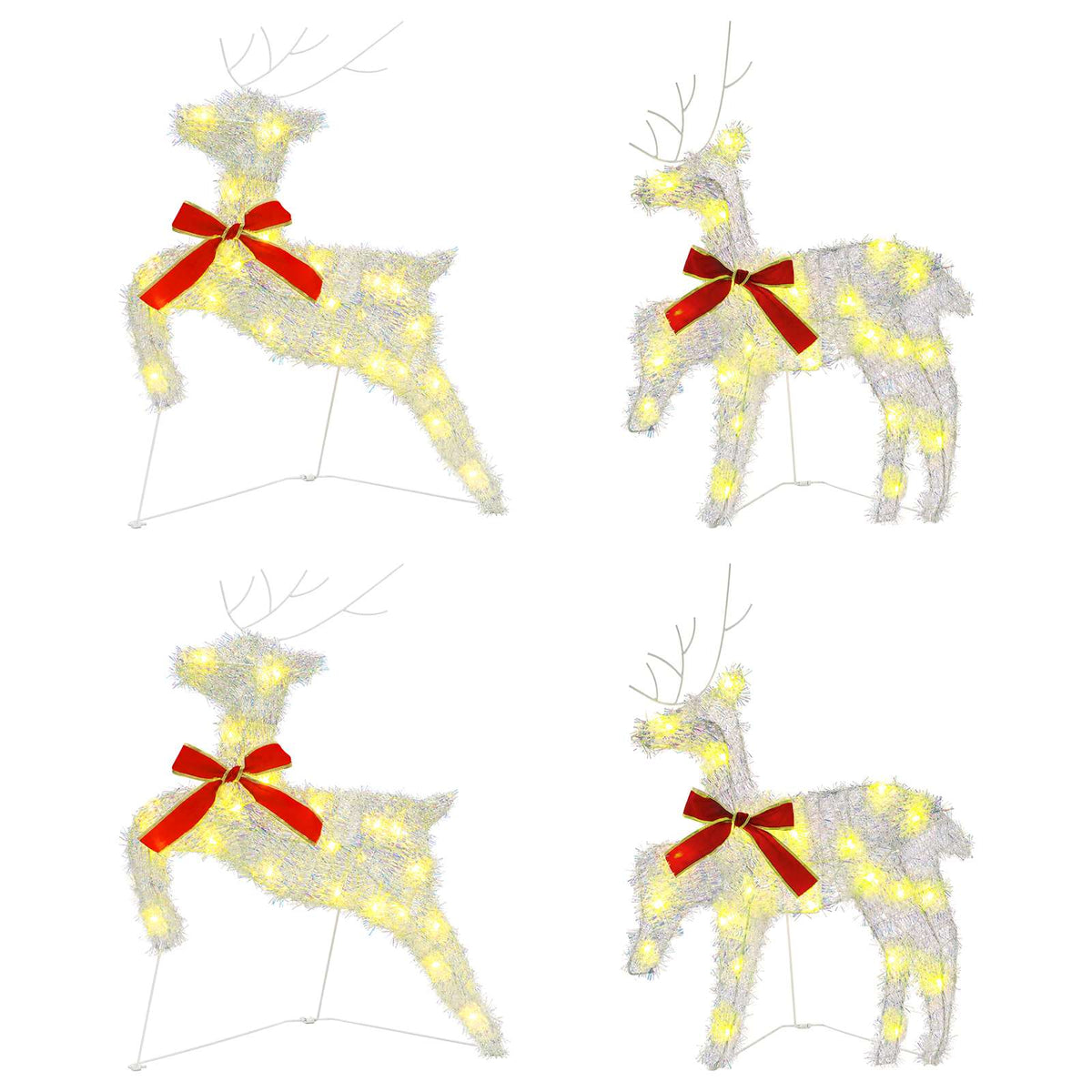 vidaXL Christmas Reindeer 4 pcs 80 LEDs Warm White 43 x 19 x 65 cm