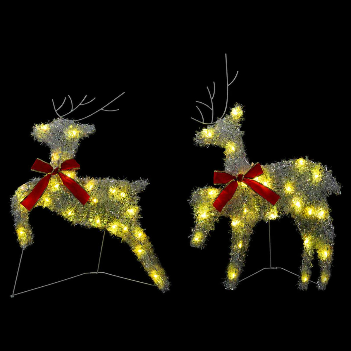 vidaXL Christmas Reindeer 4 pcs 80 LEDs Warm White 43 x 19 x 65 cm