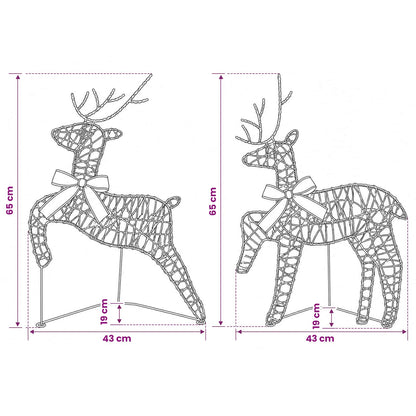 vidaXL Christmas Reindeer 4 pcs 80 LEDs Warm White 43 x 19 x 65 cm