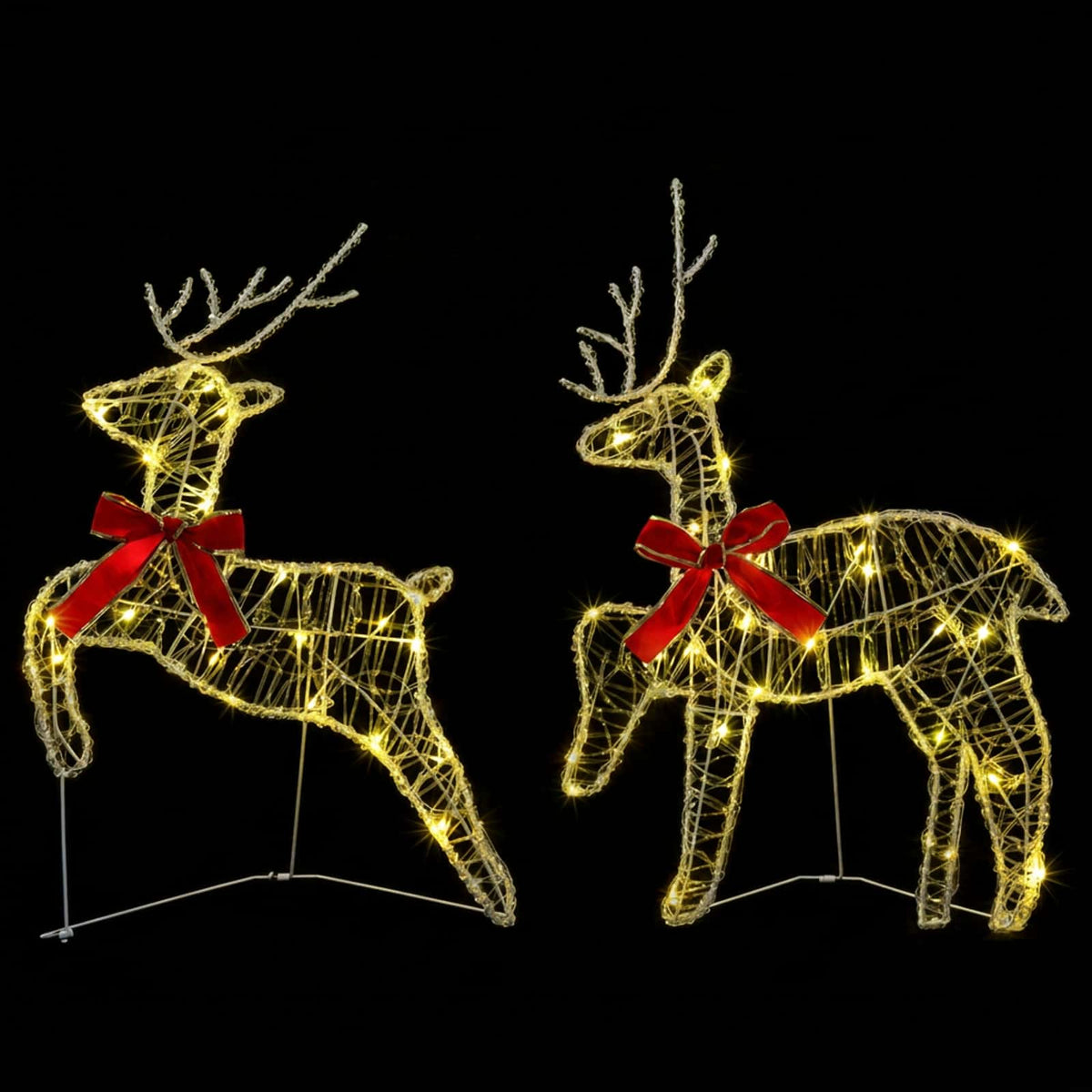 vidaXL Christmas Reindeer 6 pcs 80 LEDs Warm White 43 x 19 x 65 cm