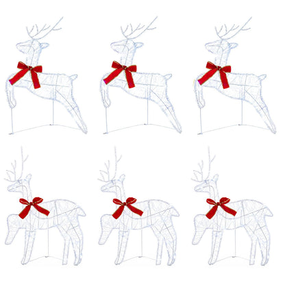vidaXL Christmas Reindeer 6 pcs 80 LEDs Cold White 43 x 19 x 65 cm