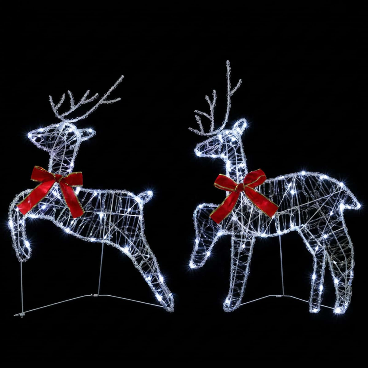 vidaXL Christmas Reindeer 6 pcs 80 LEDs Cold White 43 x 19 x 65 cm