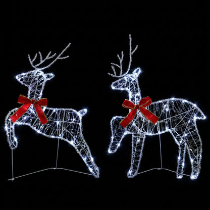 vidaXL Christmas Reindeer 6 pcs 80 LEDs Cold White 43 x 19 x 65 cm