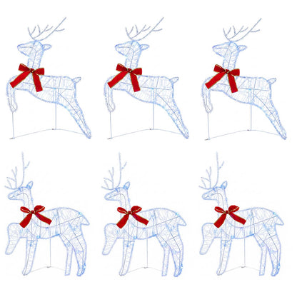 vidaXL Christmas Reindeer 6 pcs 80 LEDs Blue 43 x 19 x 65 cm