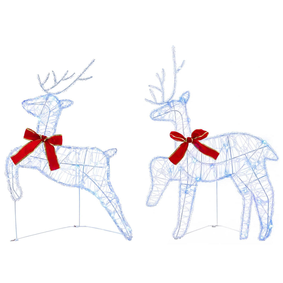 vidaXL Christmas Reindeer 6 pcs 80 LEDs Blue 43 x 19 x 65 cm
