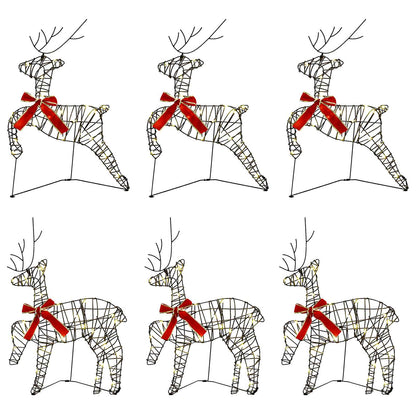 vidaXL Christmas Reindeer 6 pcs 80 LEDs Warm White 43 x 19 x 65 cm