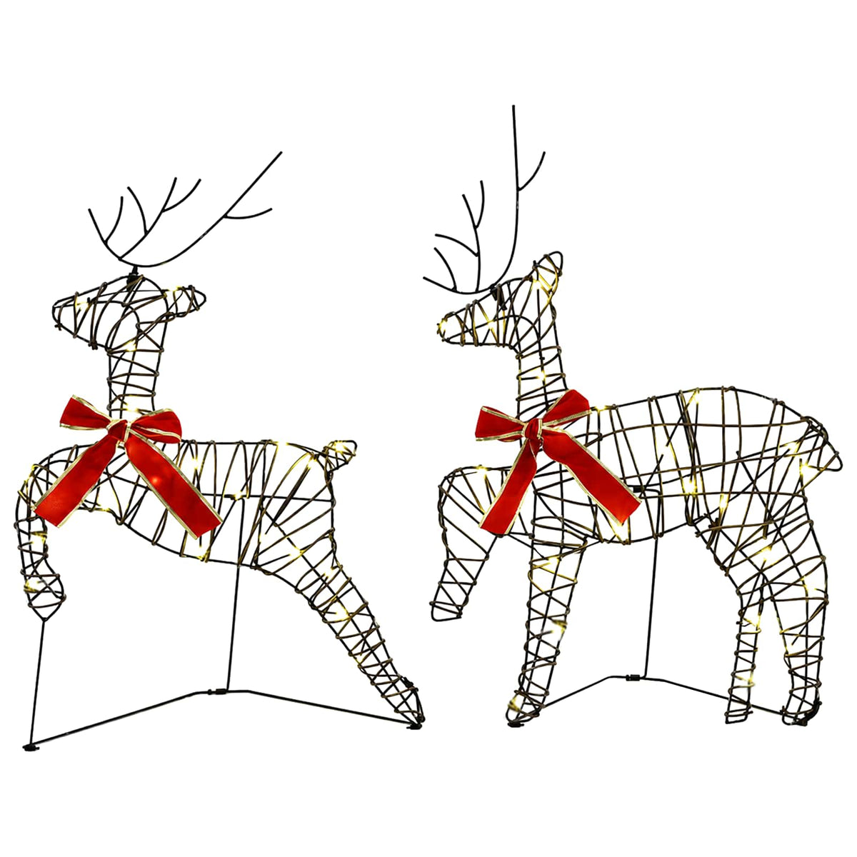 vidaXL Christmas Reindeer 6 pcs 80 LEDs Warm White 43 x 19 x 65 cm