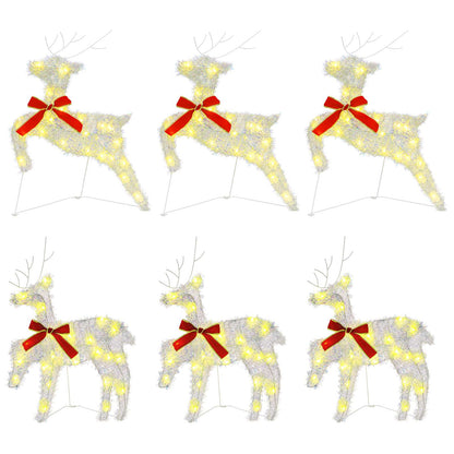 vidaXL Christmas Reindeer 6 pcs 80 LEDs Warm White 43 x 19 x 65 cm