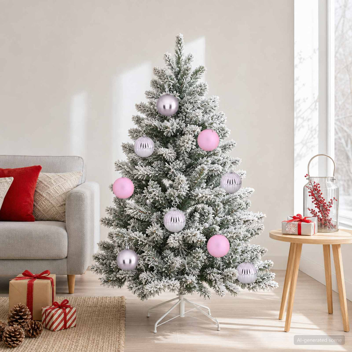 vidaXL Christmas Ball Set XL 9 pcs Pink Ø 15 cm Plastic