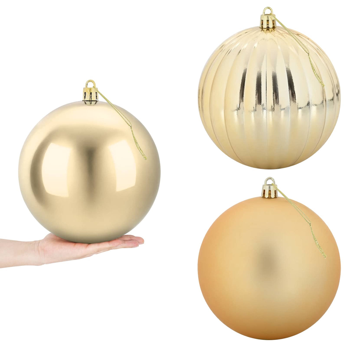 vidaXL Christmas Ball Set XXL 3 pcs Gold Ø 25 cm Plastic