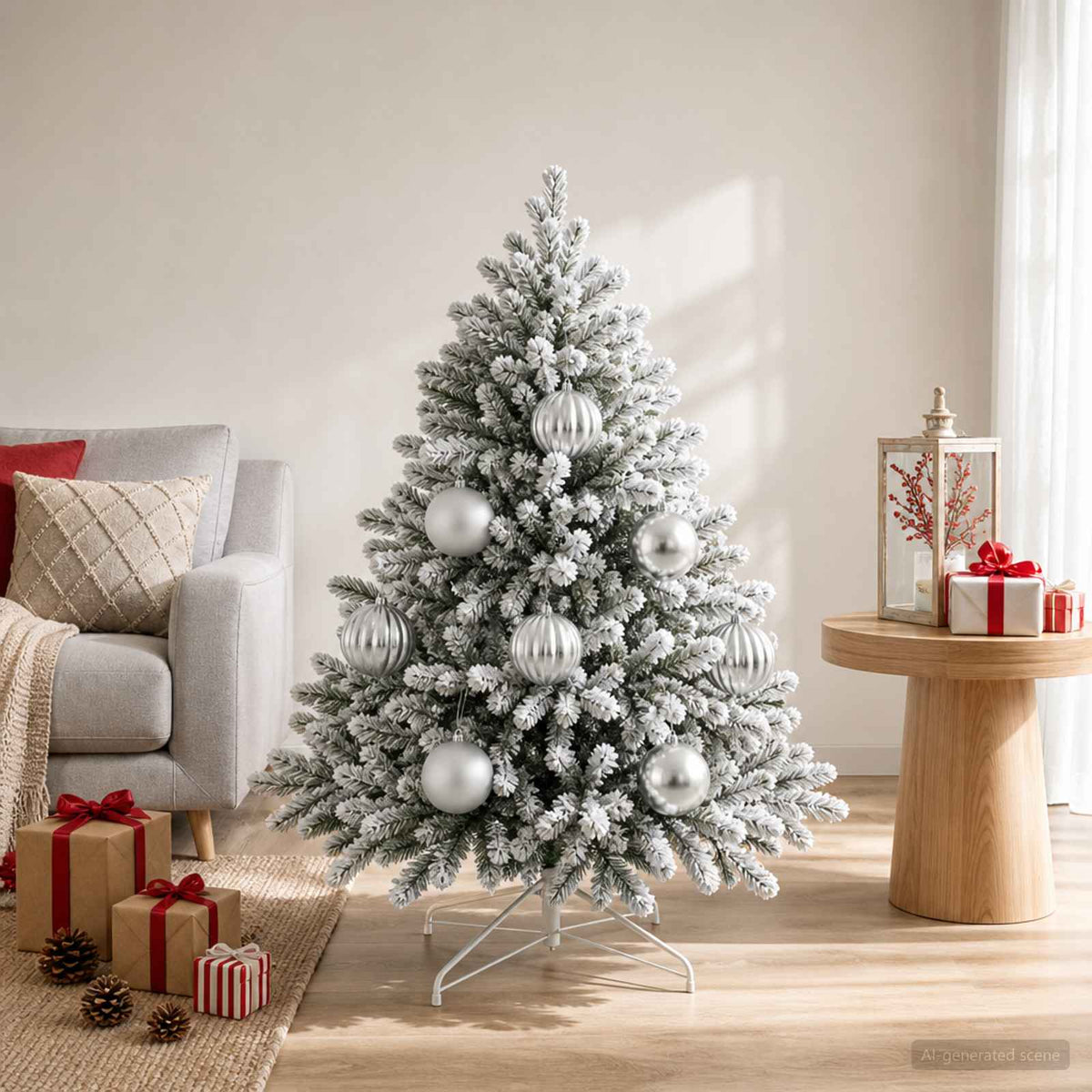 vidaXL Christmas Ball Set XL 9 pcs Silver Ø 15 cm Plastic