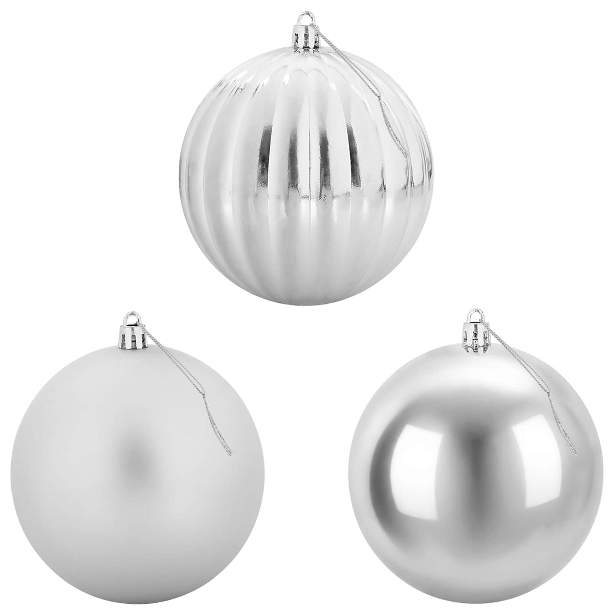 vidaXL Christmas Ball Set XXL 4 pcs Silver Ø 20 cm Plastic