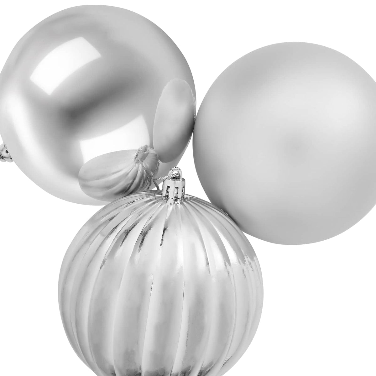 vidaXL Christmas Ball Set XXL 3 pcs Silver Ø 25 cm Plastic
