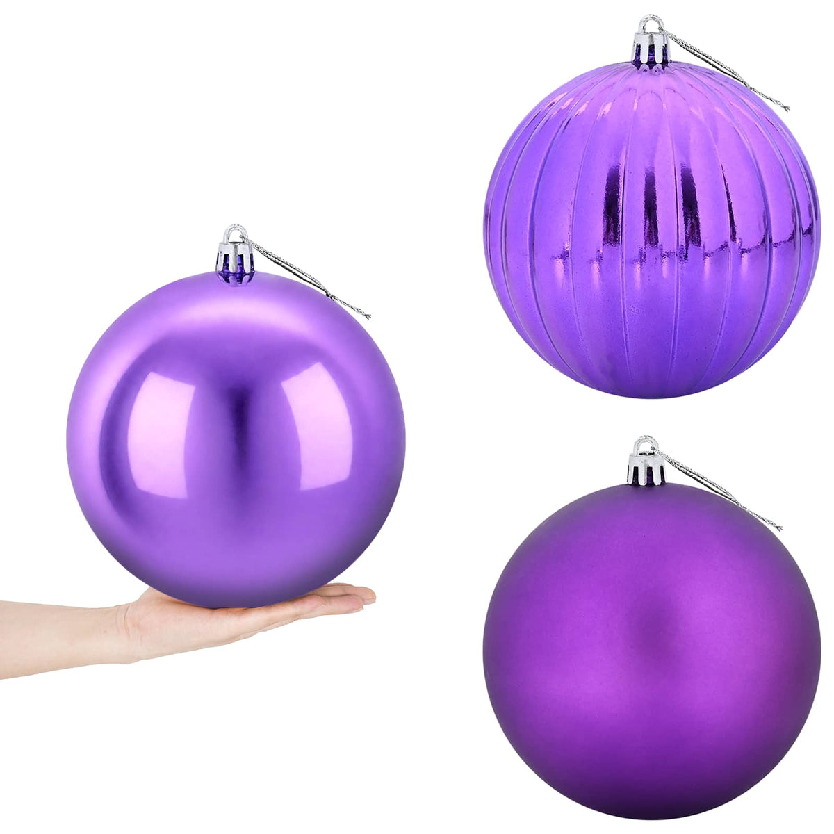 vidaXL Christmas Ball Set XXL 3 pcs Lilac Ø 25 cm Plastic