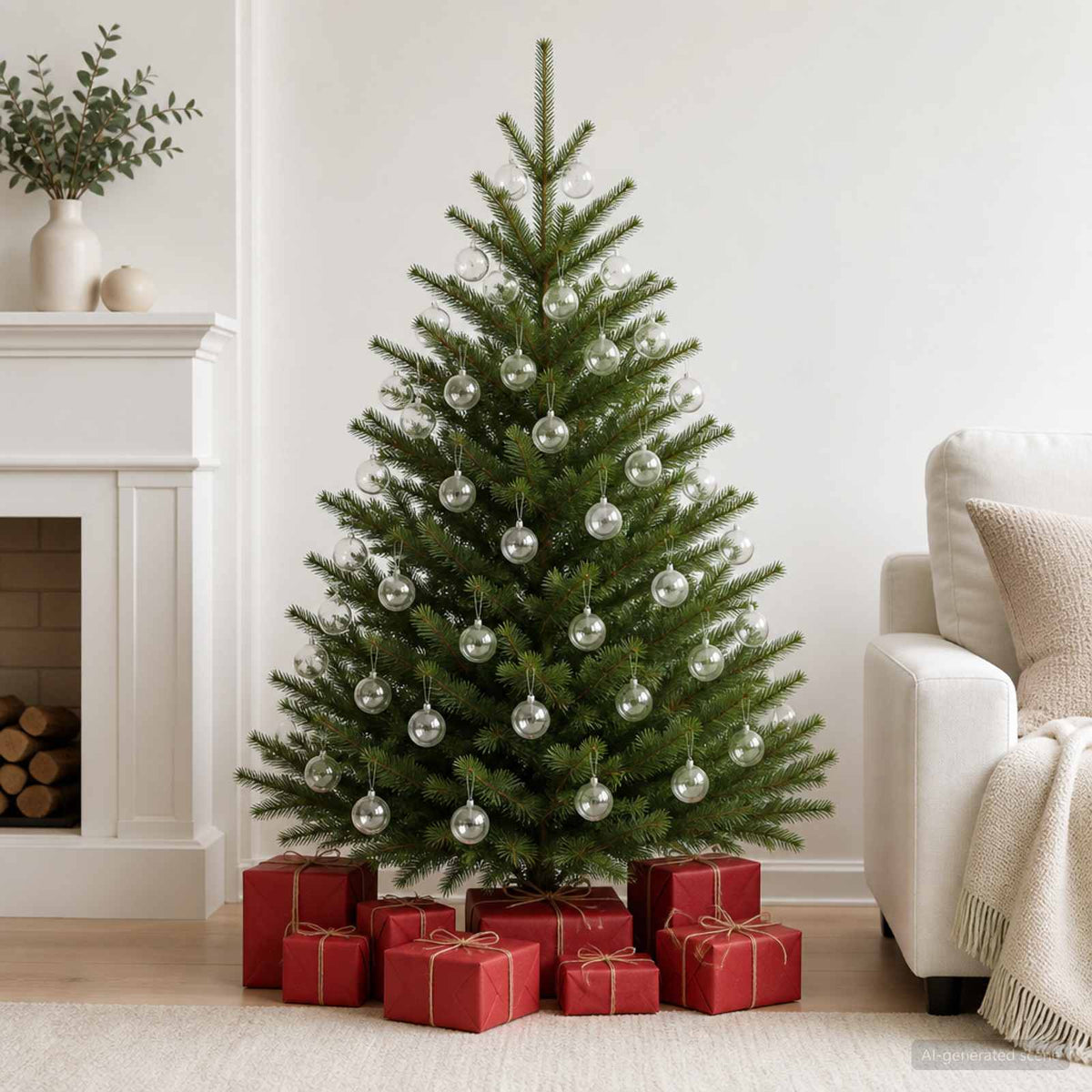 vidaXL Christmas Ball Set 50 pcs Transparent Dia. 5 cm Plastic